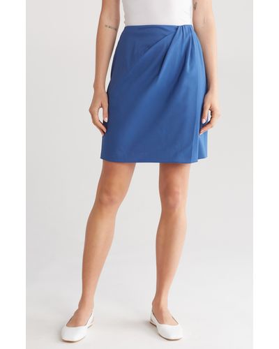 Theory Wool Blend Pencil Skirt - Blue