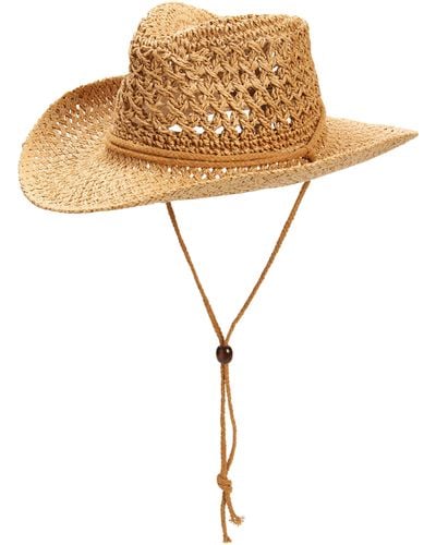 Vince Camuto Crochet Western Hat - Natural