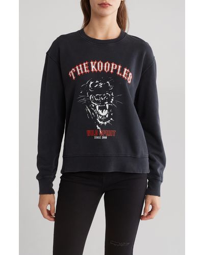 The Kooples Cotton Graphic Sweatshirt - Black
