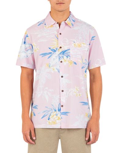 Hurley Rincon Floral Short Sleeve Button-up Shirt - White