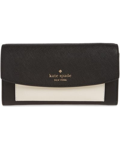Kate Spade Colorblock Continental Wallet With Removable Card Wallet - Gray