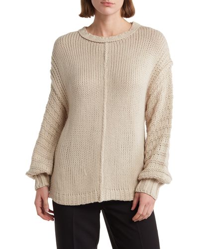 Wishlist Long Puff Sleeve Sweater - Natural