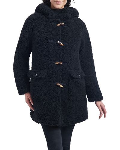 Lucky Brand Teddy Toggle Front Coat - Blue