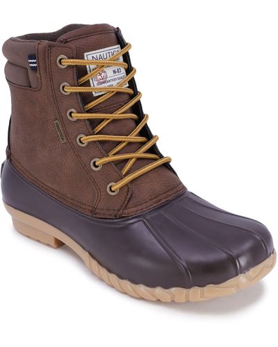 Nautica Channing Water Resistant Duck Boot In Tan Pebbled At Nordstrom Rack - Brown