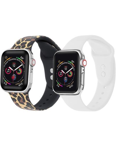The Posh Tech Assorted 2-pack Silicone Apple Watch® Watchbands - Black