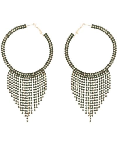 Tasha Crystal Hoop Fringe Earrings - White