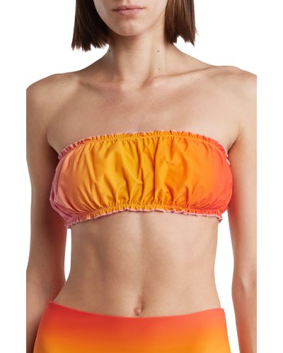 We Wore What Scrunchie Bandeau Bikini Top - Orange