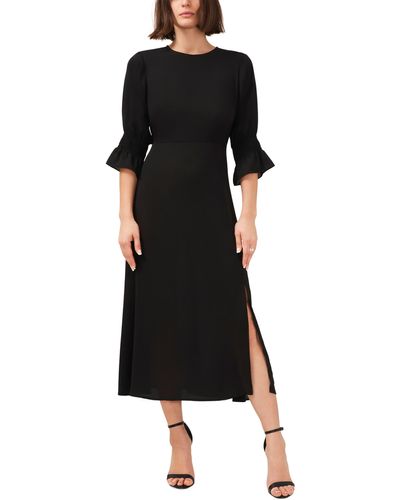 Halogen® Ruffle Cuff Midi Dress - Black