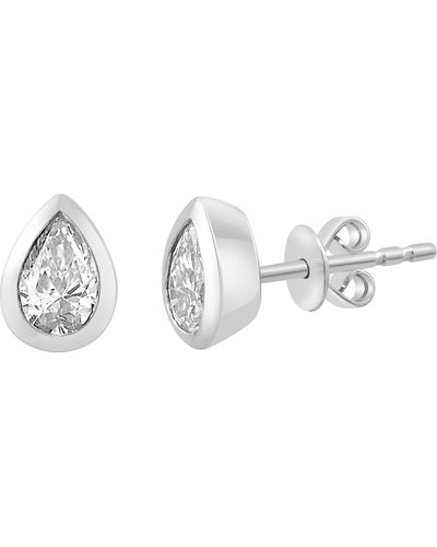Effy 14k White Gold Lab Grown Diamond Stud Earrings - Metallic