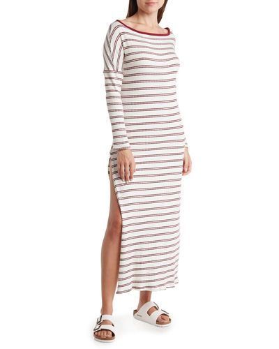 Go Couture Long Sleeve T-shirt Maxi Dress - White