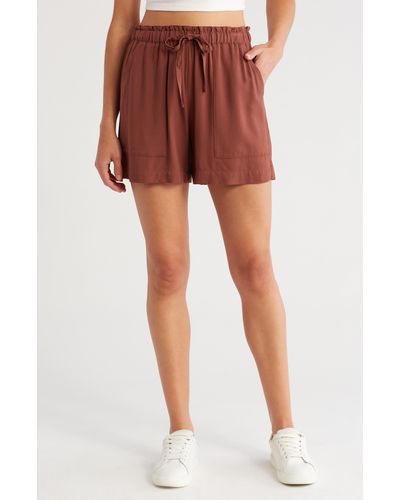 Melrose and Market Paperbag Utility Shorts - Red
