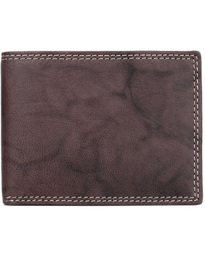 Buxton Credit Card Leather Billfold Wallet - Brown
