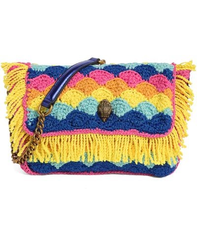 Kurt Geiger Kensington Small Crochet Crossbody Bag - Gray