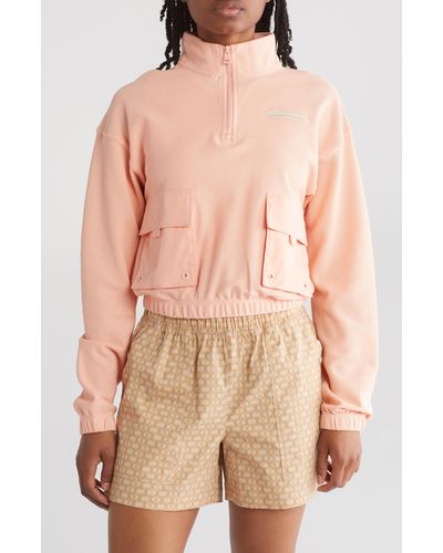Champion Campus Piqué Quarter Zip Pullover - Pink