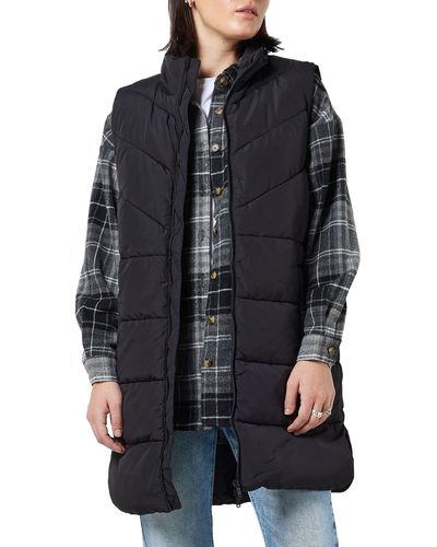 Noisy May Dalcon Quilted Vest - Black