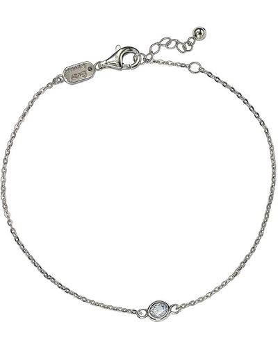 Suzy Levian 14k White Gold Diamond Solitaire Bracelet