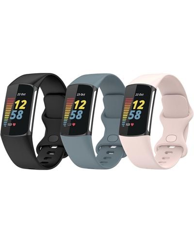 The Posh Tech Assorted Silicone Fitbit Band - Black