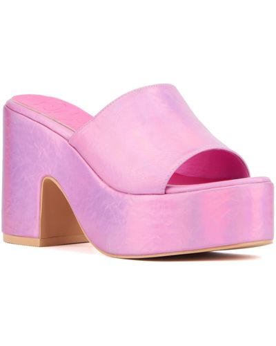 Olivia Miller Crush Platform Slide Sandal - Pink