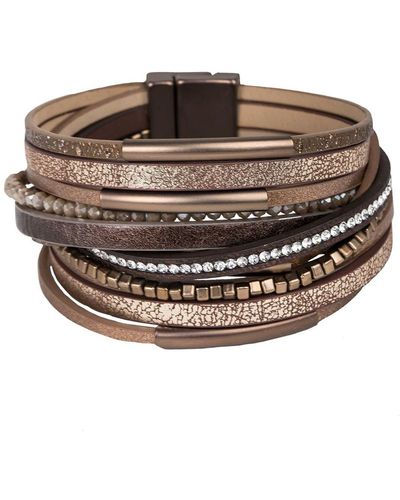 Saachi Multi Strand Wrap Bracelet - Metallic
