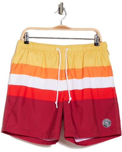 Original Penguin Stripe Board Shorts - Red