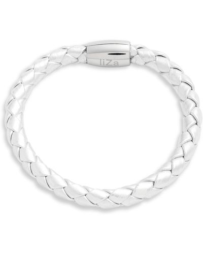 Liza Schwartz Stainless Steel & Leather Bracelet - White