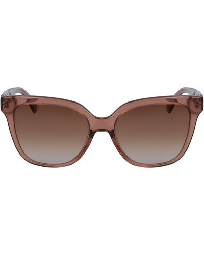 Longchamp Heritage 53mm Rectangle Sunglasses - Brown
