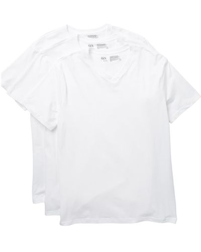 Nordstrom Stretch Cotton Regular Fit V-neck Undershirt - White