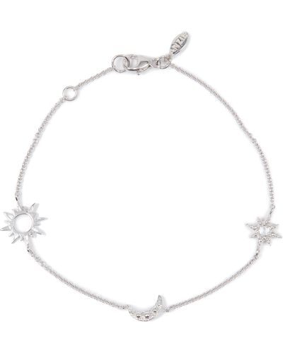Anzie Sterling Silver White Topaz Celestial Charm Bracelet