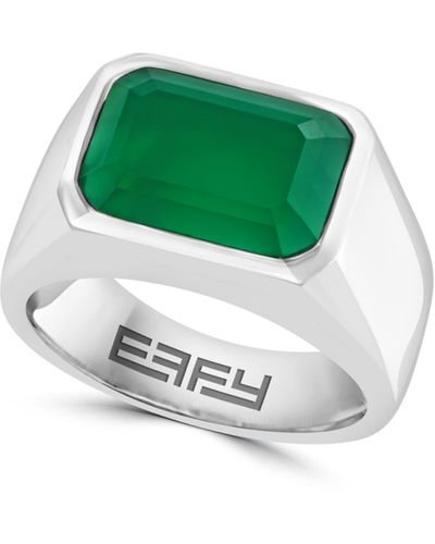 Effy Sterling Silver Green Onyx Ring