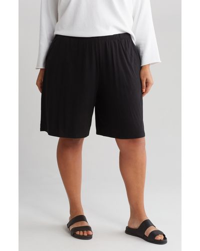 Eileen Fisher Pull-on Flared Shorts - Black