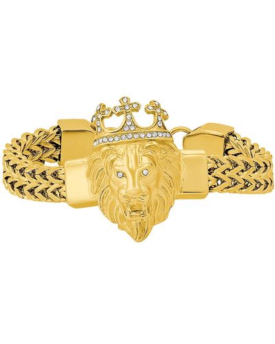 HMY Jewelry Crystal Lion Bracelet - Yellow