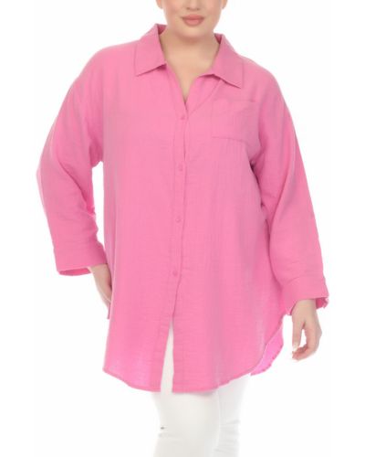 Boho Me Gauze Button-up Shirt - Pink