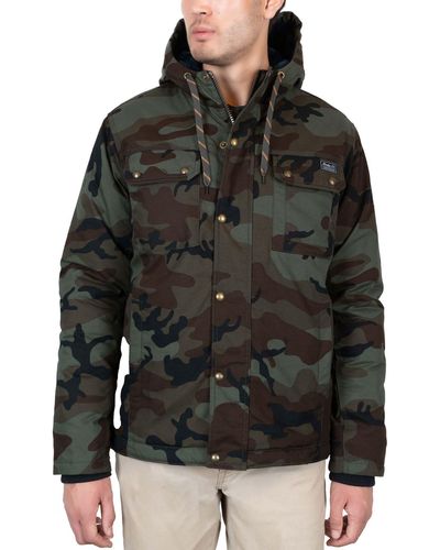 Hawke & Co. Hawke And Co Hooded Cotton Snap Jacket - Multicolor