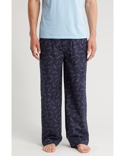 Ted Baker Luxe Cotton Poplin Pajama Pants - Blue
