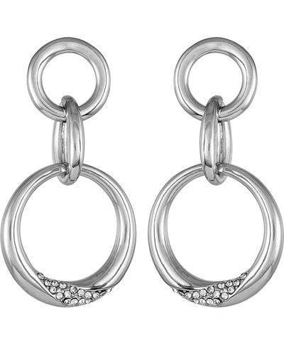 Vince Camuto Crystal Triple Link Drop Earrings - White