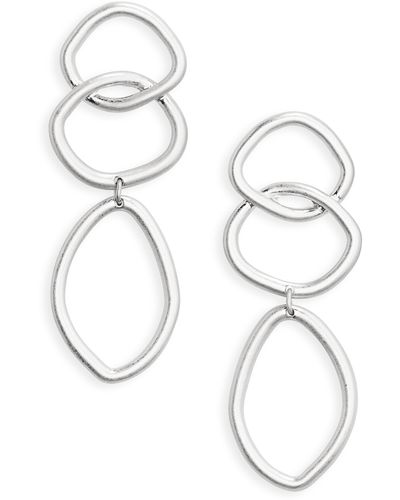 Melrose and Market Interlocking Link Drop Earrings - White