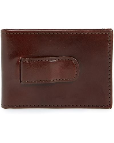 Johnston & Murphy Leather Money Clip Wallet - Brown