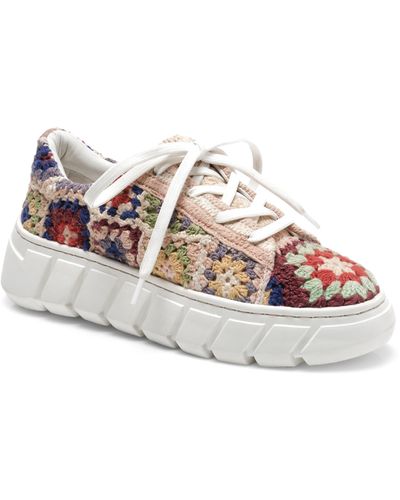 Free People Catch Me If You Can Crochet Platform Sneaker - Multicolor