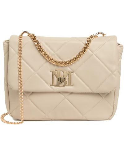 Badgley Mischka Large Quilted Crossbody Bag - Natural