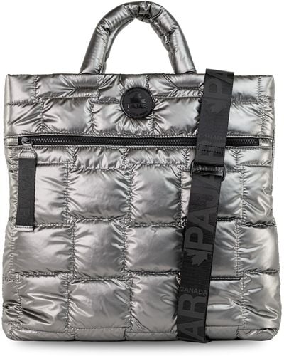 Pajar Quilted Top Handle Tote Bag - Gray
