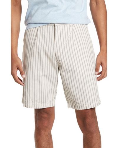 Slate & Stone Stripe Pleated Chino Shorts - Gray