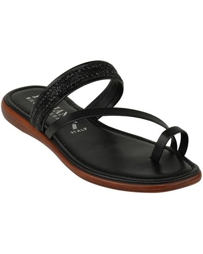 Italian Shoemakers Mavis Loop Toe Sandal - Black