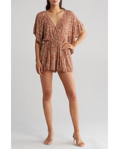 Vici Collection Frederica Paisley Romper - Natural