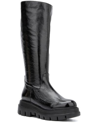 Aquatalia Scilla Leather Lug Sole Boot - Black