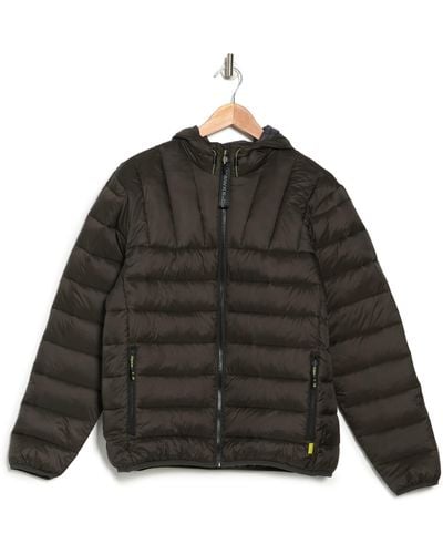 Hawke & Co. Packable Hood Puffer Jacket In Loden At Nordstrom Rack - Black