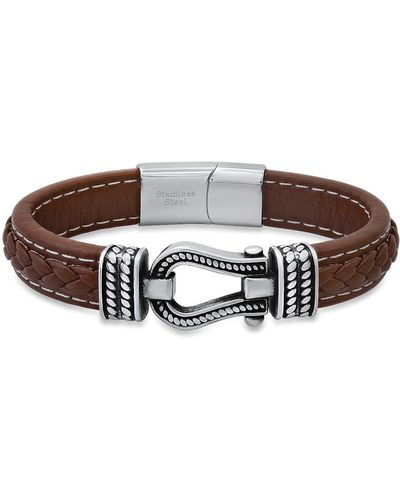 HMY Jewelry Braided Leather Bracelet - Multicolor