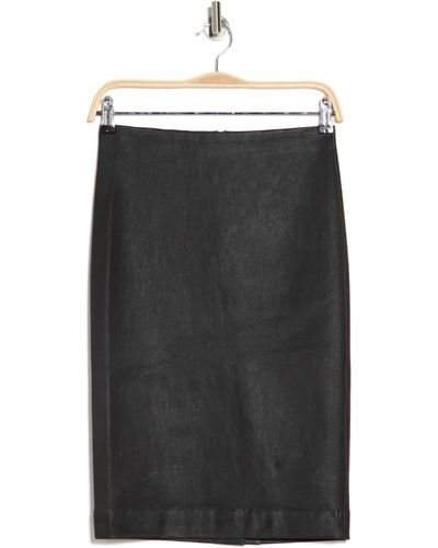 Theory Skinny Leather Pencil Skirt - Black