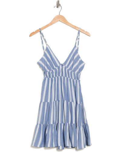 Angie Stripe Tiered Dress - Blue