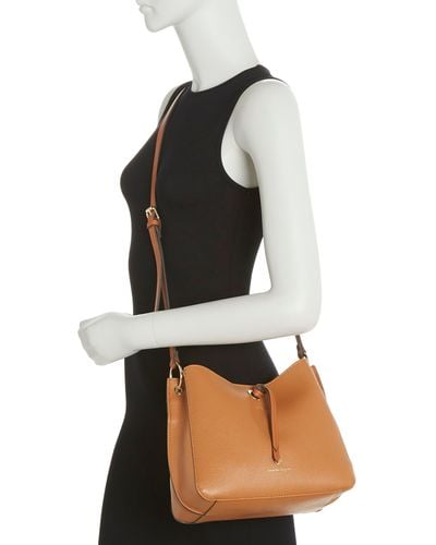 Nanette Lepore Lorella Leather Crossbody Bag In Tan At Nordstrom Rack - Black