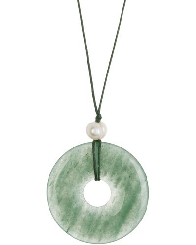 Frasier Sterling Como Pearl Cord Choker Necklace - Green
